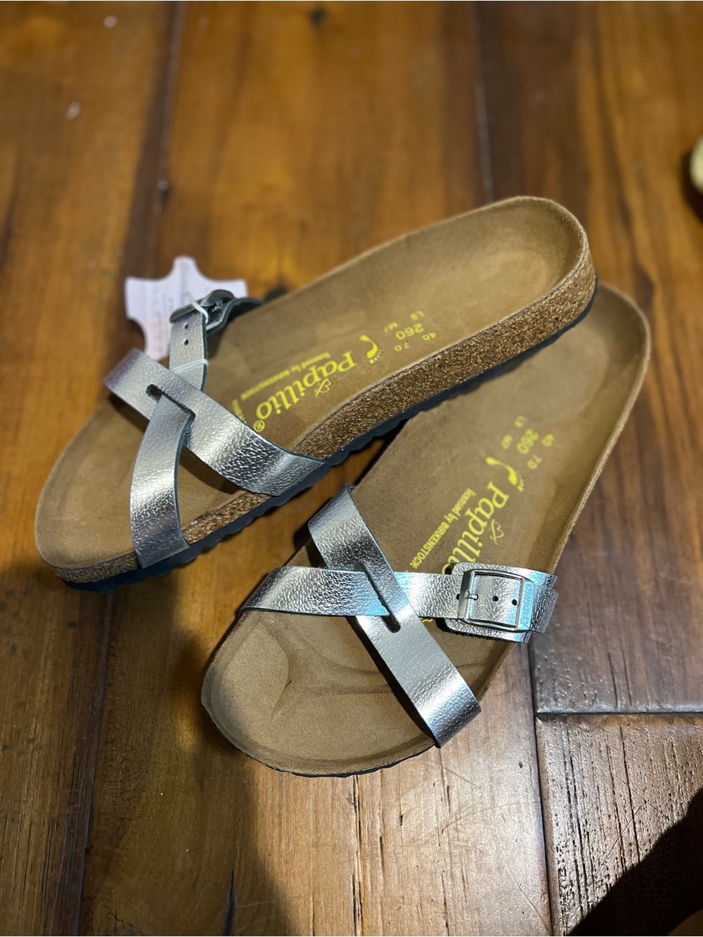 Papillio Metallic Silver Catania Crisscross Sandals